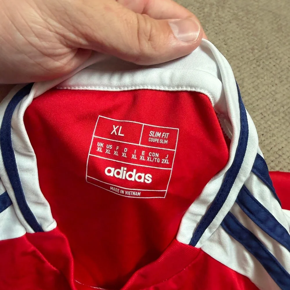 Adidas Arsenal FC 2023-2024 Home Jersey Red White H59144 Men's XL Slim Fit